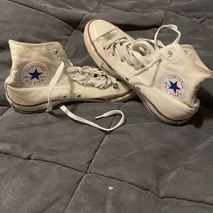 Converse white high top shoes